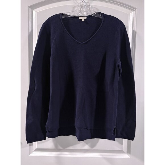 Talbot’s‎ Women’s Medium Petite V-Neck Sweater Cotton (Navy) Fast Shipping! - Picture 1 of 2